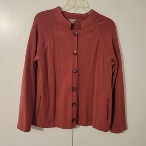 J Jill   Women's M    Button-up  Cardigan   Sweater   Maroon